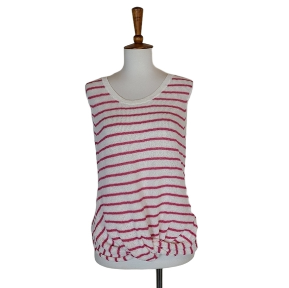 Splendid Stripe Cotton Pink White Tank Top Medium NWT - Picture 2 of 9